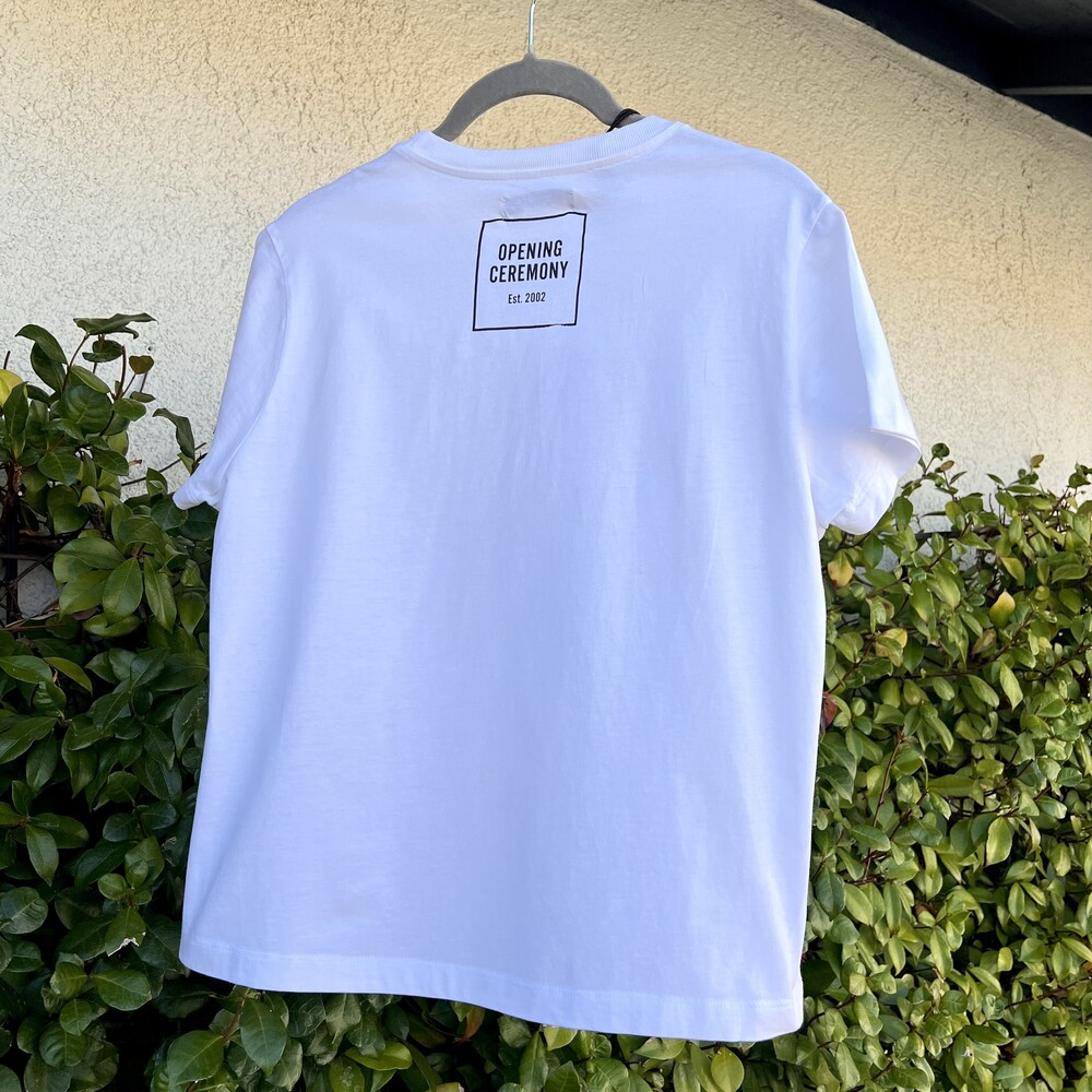 Opening Ceremony Cowboy Print Tee White Graphic Shirt Womens Medium fits S NWT - Picture 5 of 8